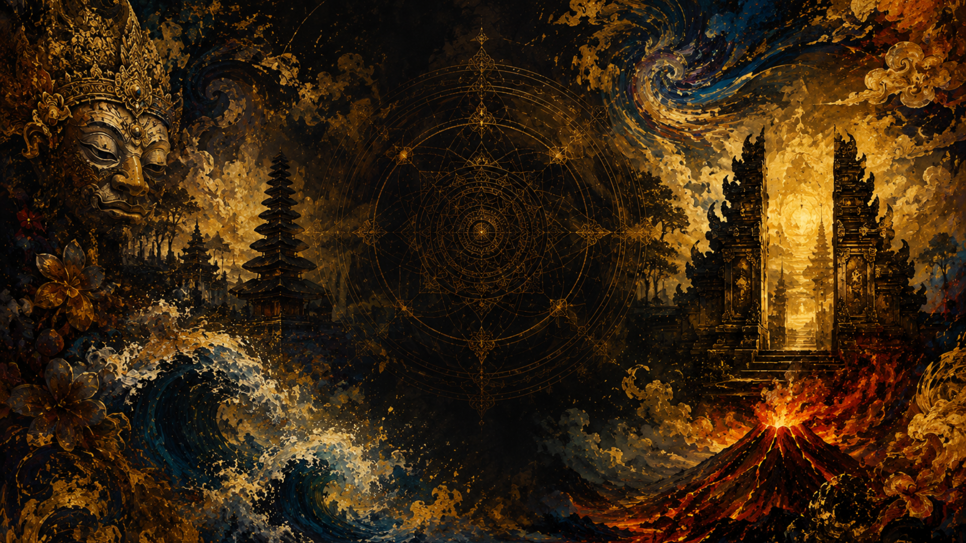mystical golden temple mandala 3